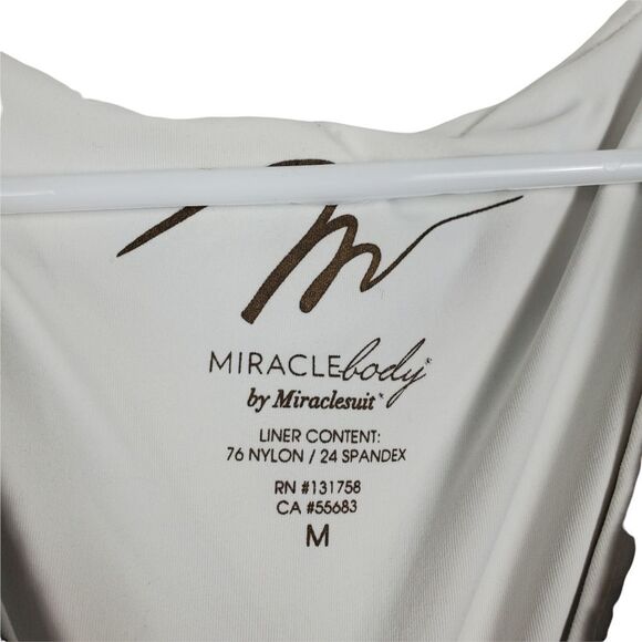 MIRACLEBODY by MIRACLESUIT Shapewear Slimming Tunic Top Crochet Lace V Neck - Picture 3 of 5